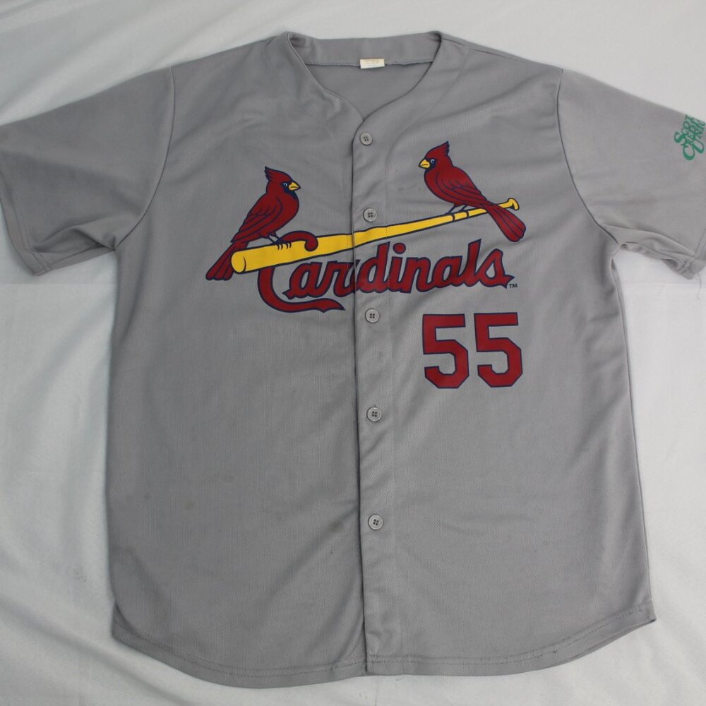 St. Louis Cardinals #55 Stephen Piscotty SGA Gray Baseball Jersey Mens XL